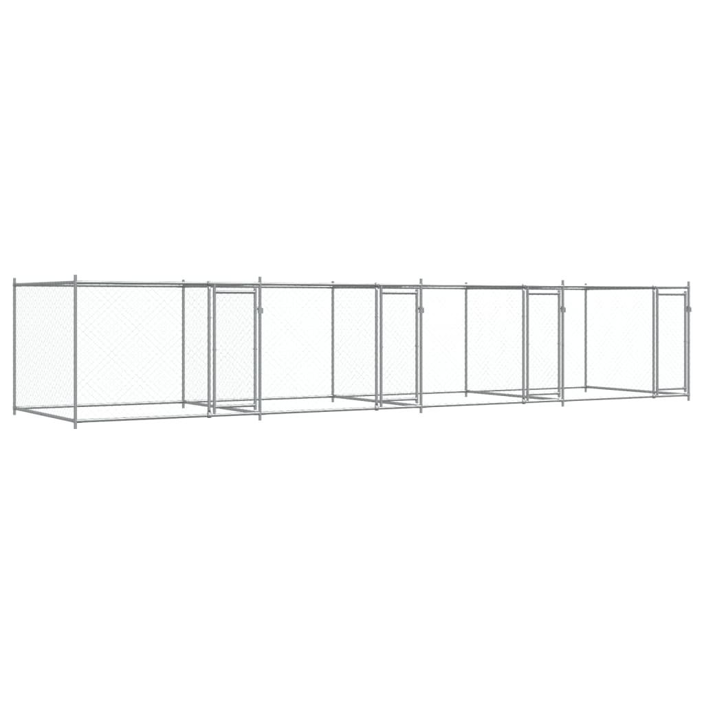 Dog Cage with Doors Grey 8x2x1.5 m Galvanised Steel