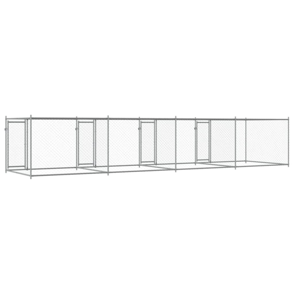 Dog Cage with Doors Grey 8x2x1.5 m Galvanised Steel