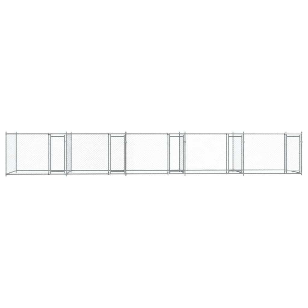 Dog Cage with Doors Grey 10x2x1.5 m Galvanised Steel
