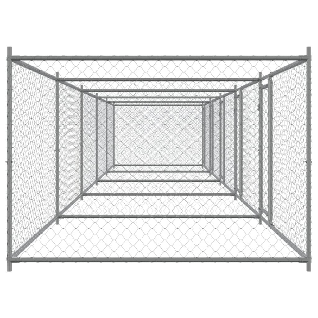 Dog Cage with Doors Grey 10x2x1.5 m Galvanised Steel