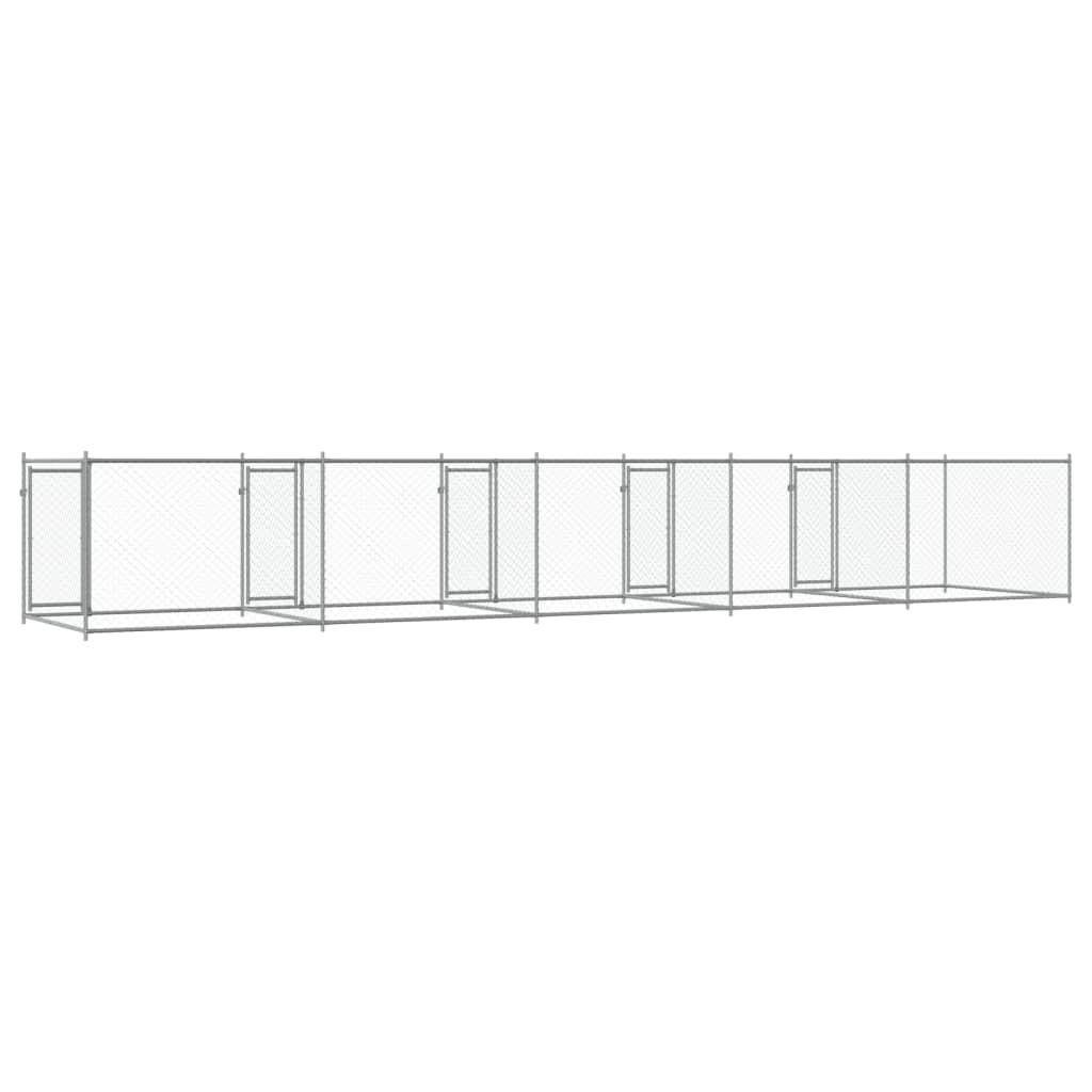 Dog Cage with Doors Grey 10x2x1.5 m Galvanised Steel