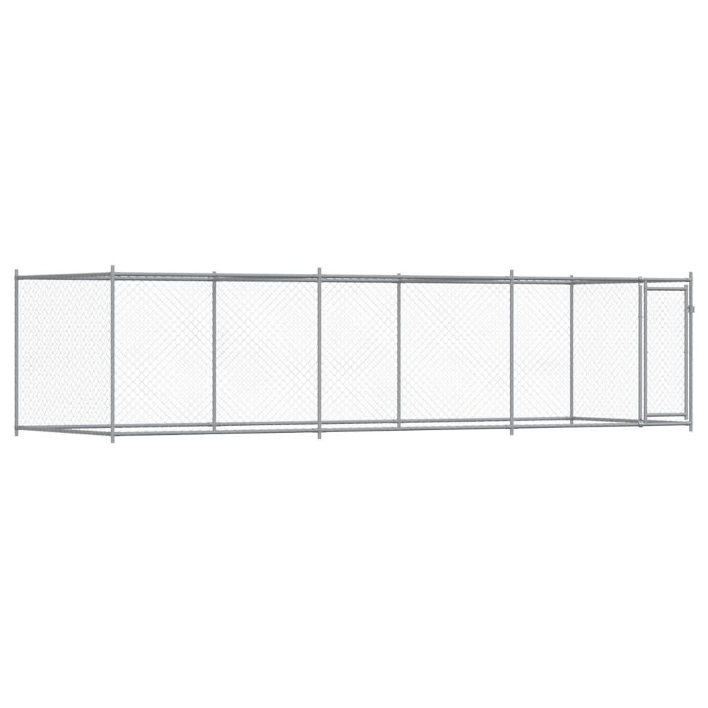 Dog Cage with Door Grey 6x2x1.5 m Galvanised Steel