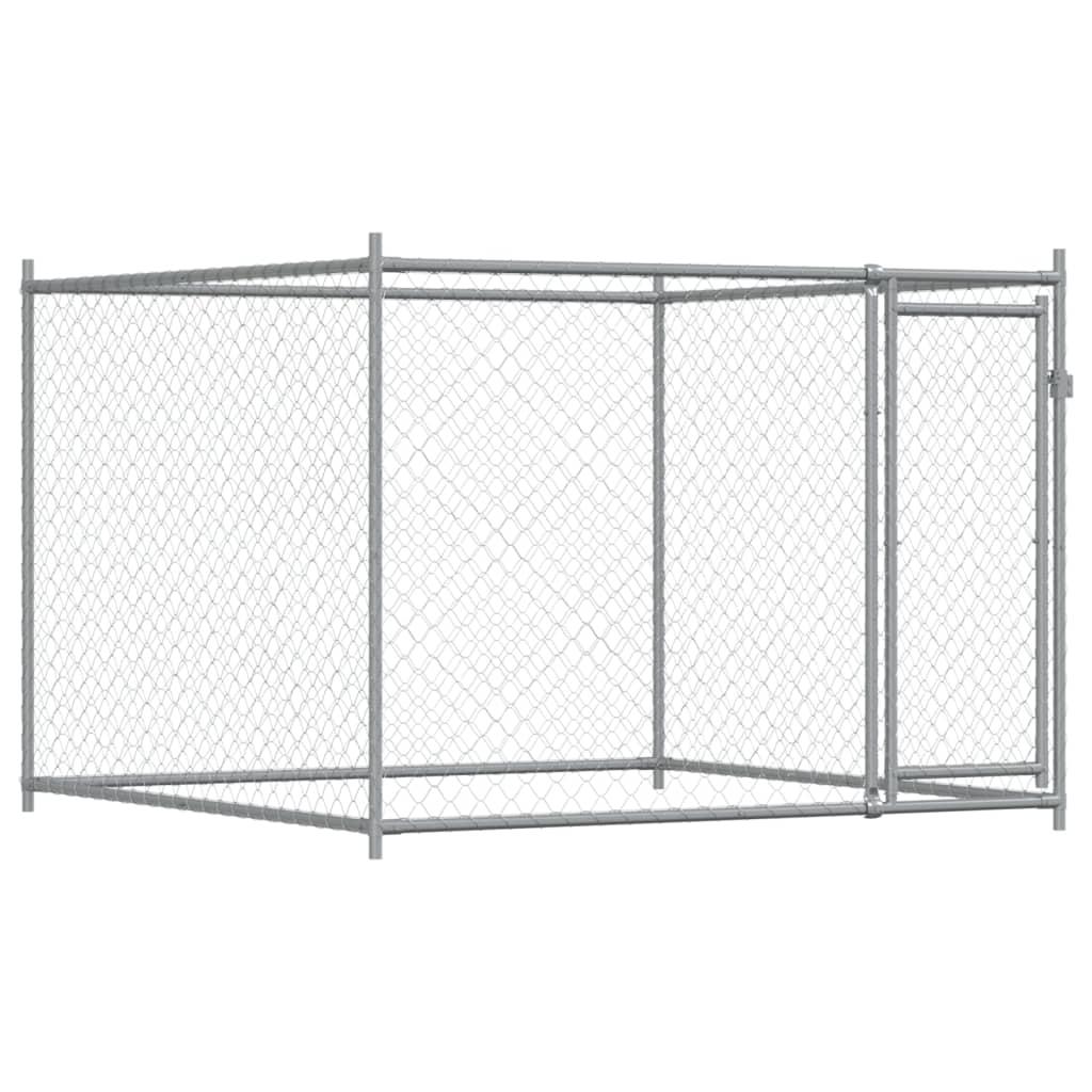 Dog Cage with Door Grey 8x2x1.5 m Galvanised Steel