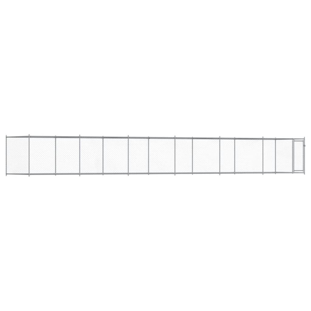 Dog Cage with Door Grey 12x2x1.5 m Galvanised Steel