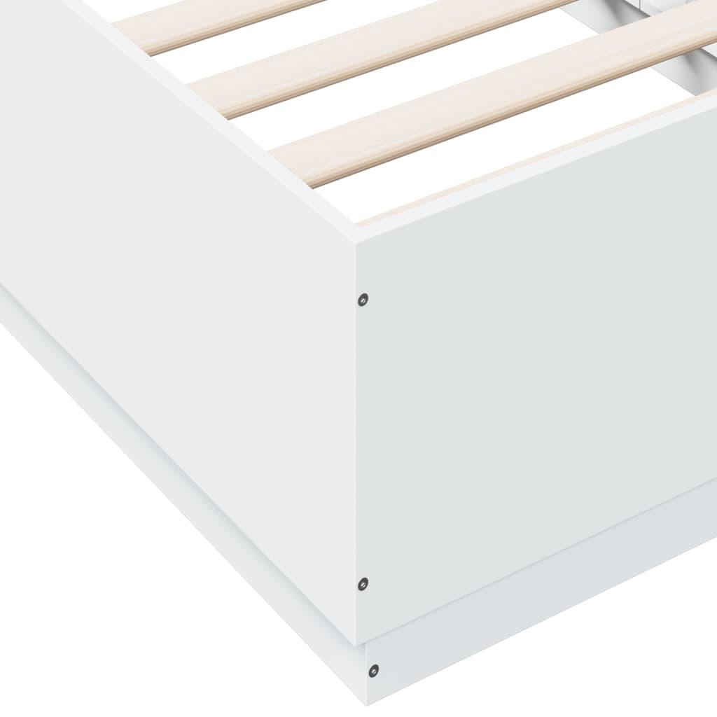 Bed Frame with LED without Mattress White 90x190 cm