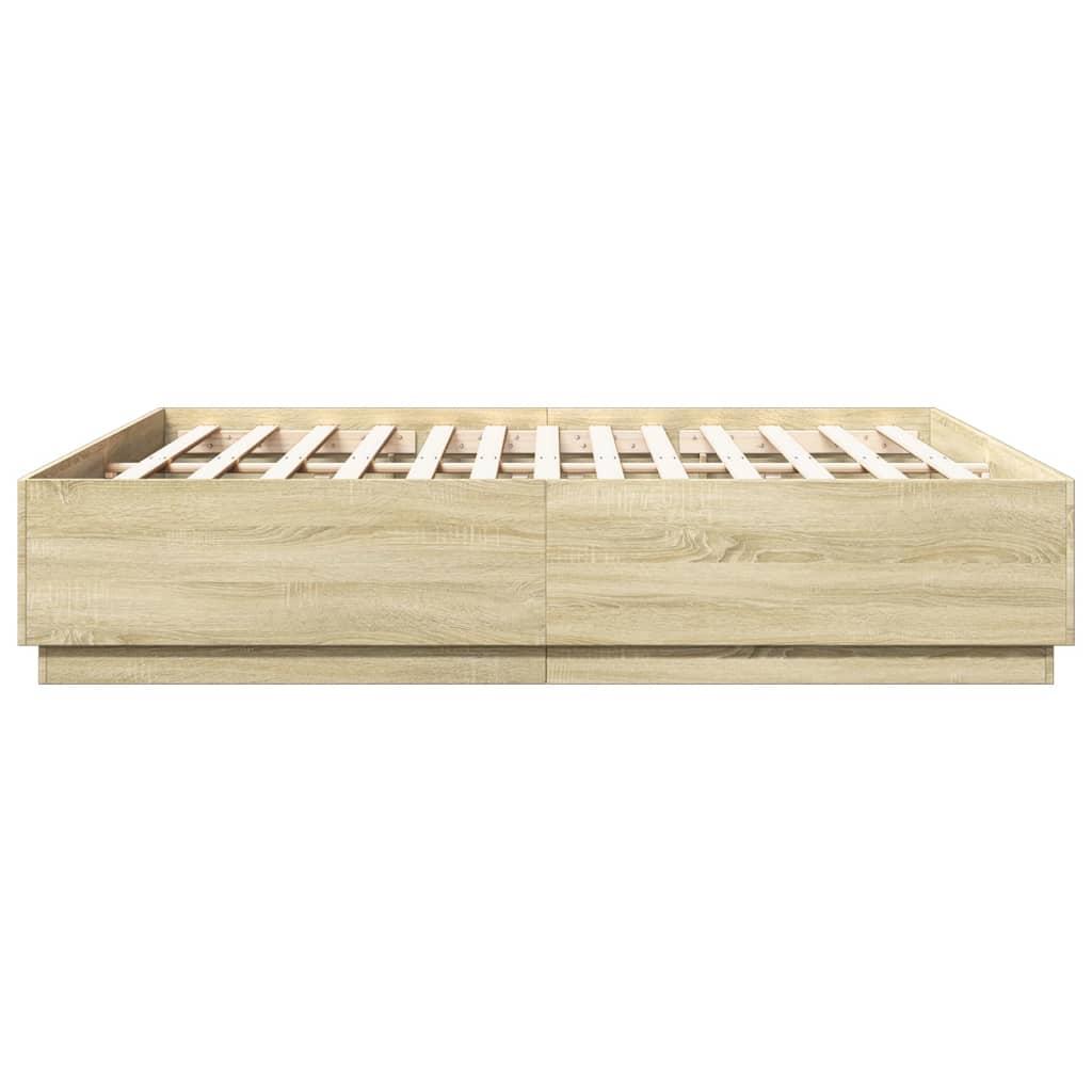 Bed Frame without Mattress Sonoma Oak 183x203 cm King