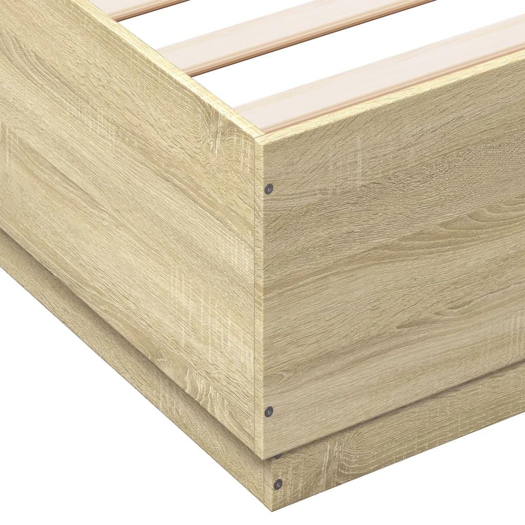 Bed Frame without Mattress Sonoma Oak 183x203 cm King