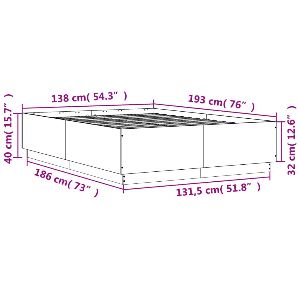 Bed Frame without Mattress White 135x190 cm