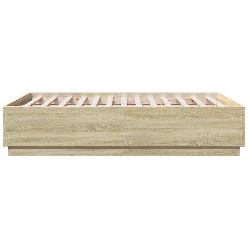 Bed Frame without Mattress Sonoma Oak 135x190 cm