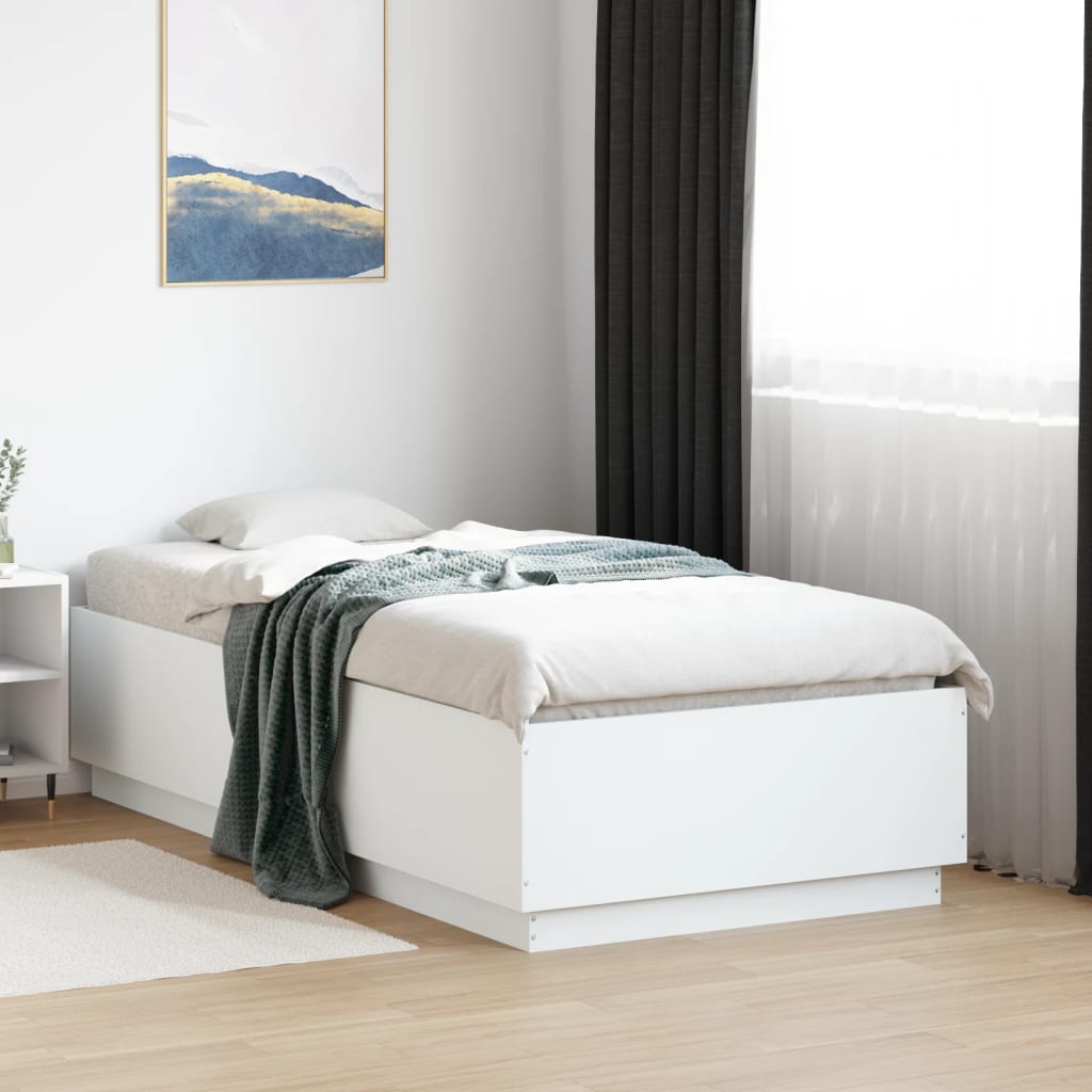 Bed Frame without Mattress White 90x190 cm