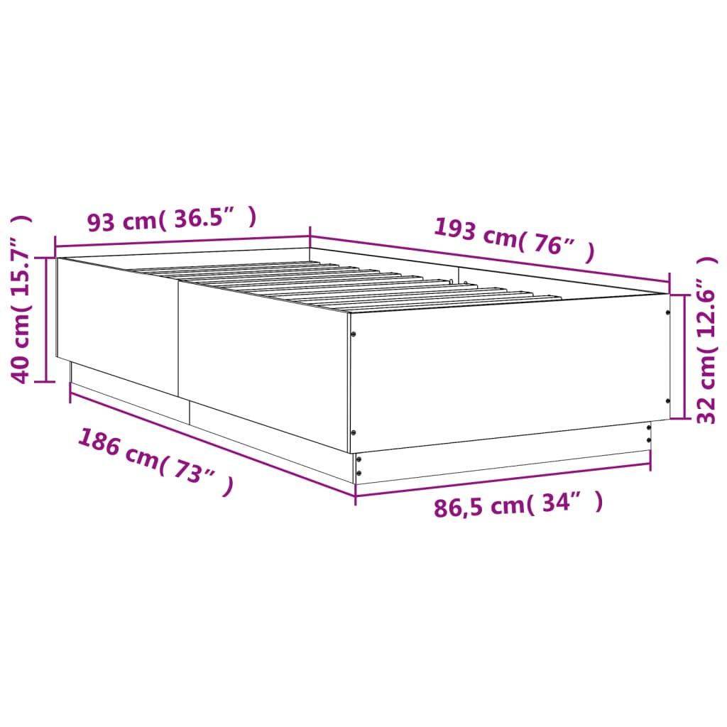 Bed Frame without Mattress Sonoma Oak 90x190 cm