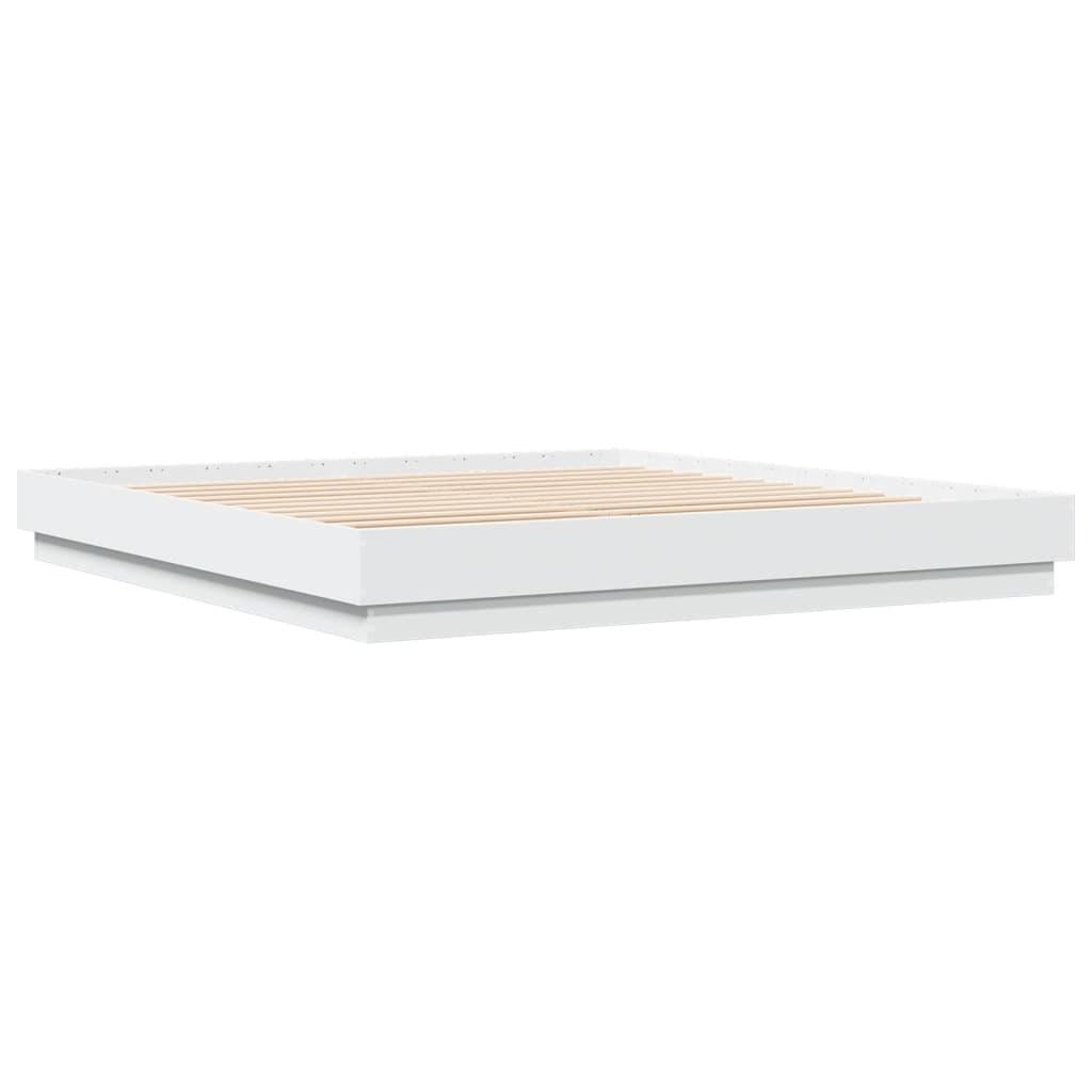Bed Frame without Mattress White 183x203 cm King