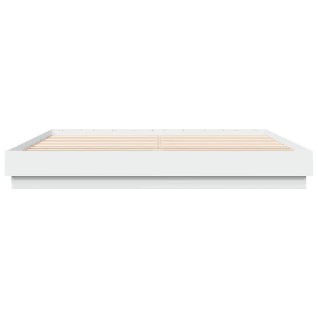 Bed Frame without Mattress White 183x203 cm King