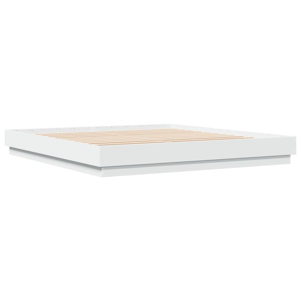 Bed Frame without Mattress White 183x203 cm King