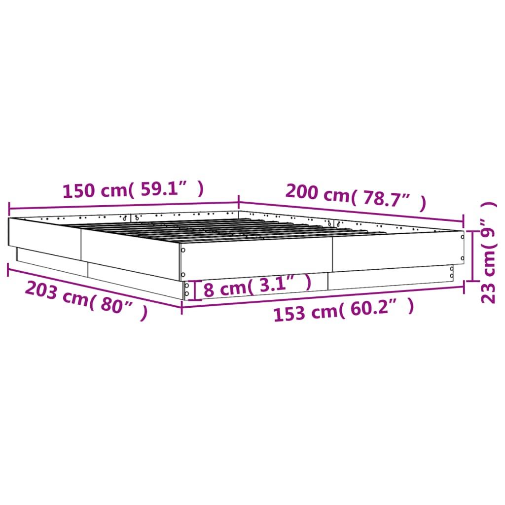 Bed Frame without Mattress Sonoma Oak 150x200 cm