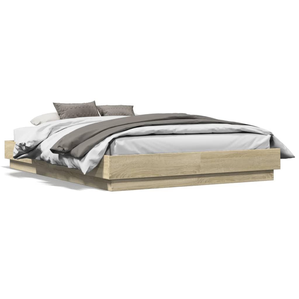 Bed Frame without Mattress Sonoma Oak 135x190 cm