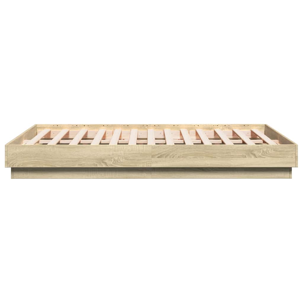Bed Frame without Mattress Sonoma Oak 135x190 cm