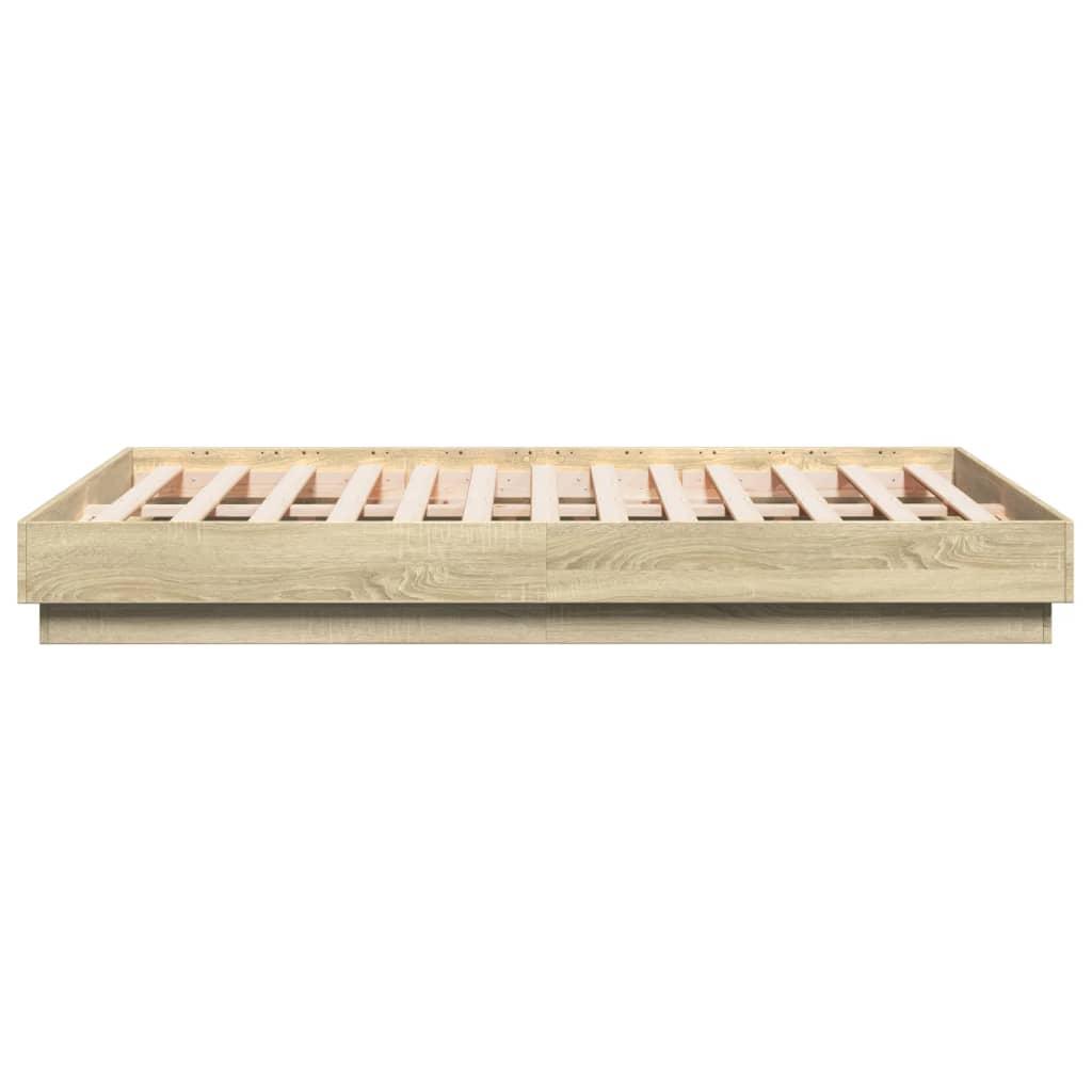Bed Frame without Mattress Sonoma Oak 135x190 cm