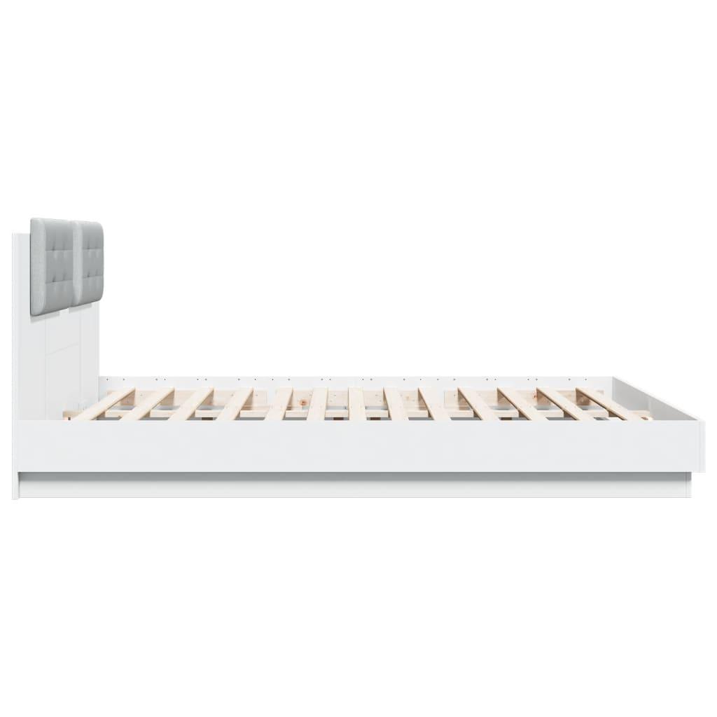 Bed Frame without Mattress White 183x203 cm King