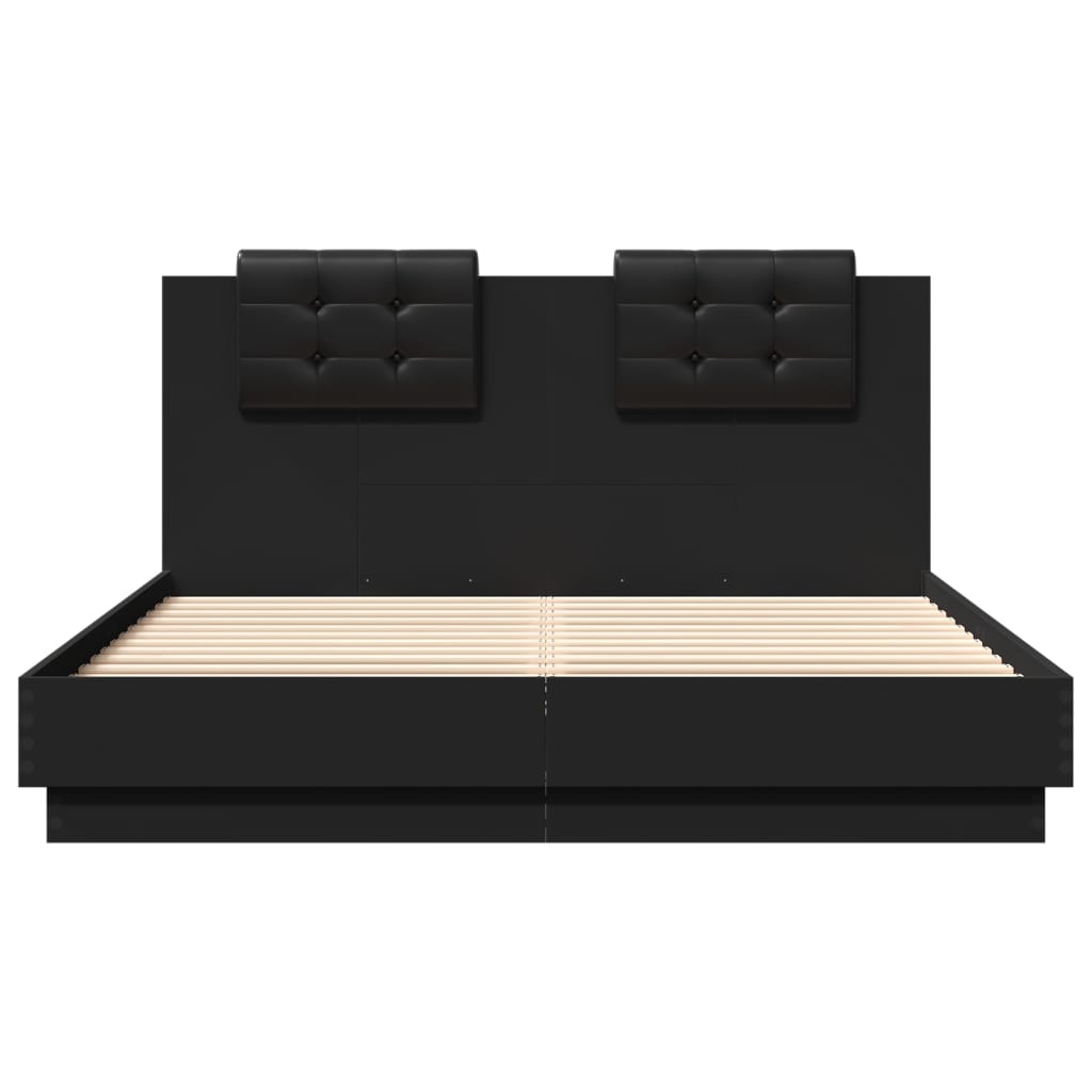 Bed Frame without Mattress Black 150x200 cm