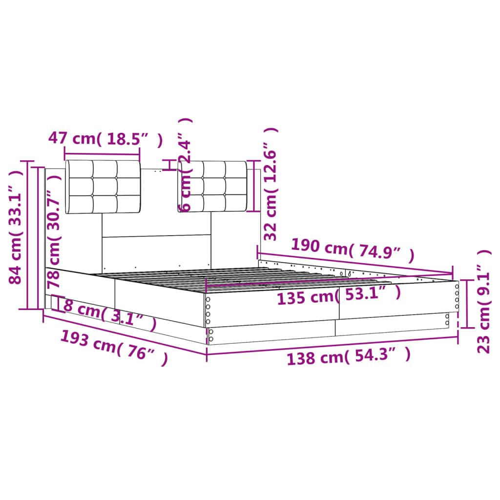 Bed Frame without Mattress White 135x190 cm