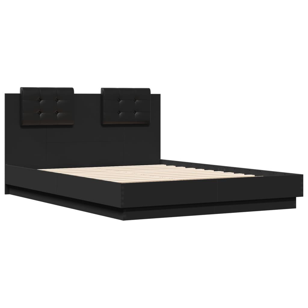 Bed Frame without Mattress Black 135x190 cm