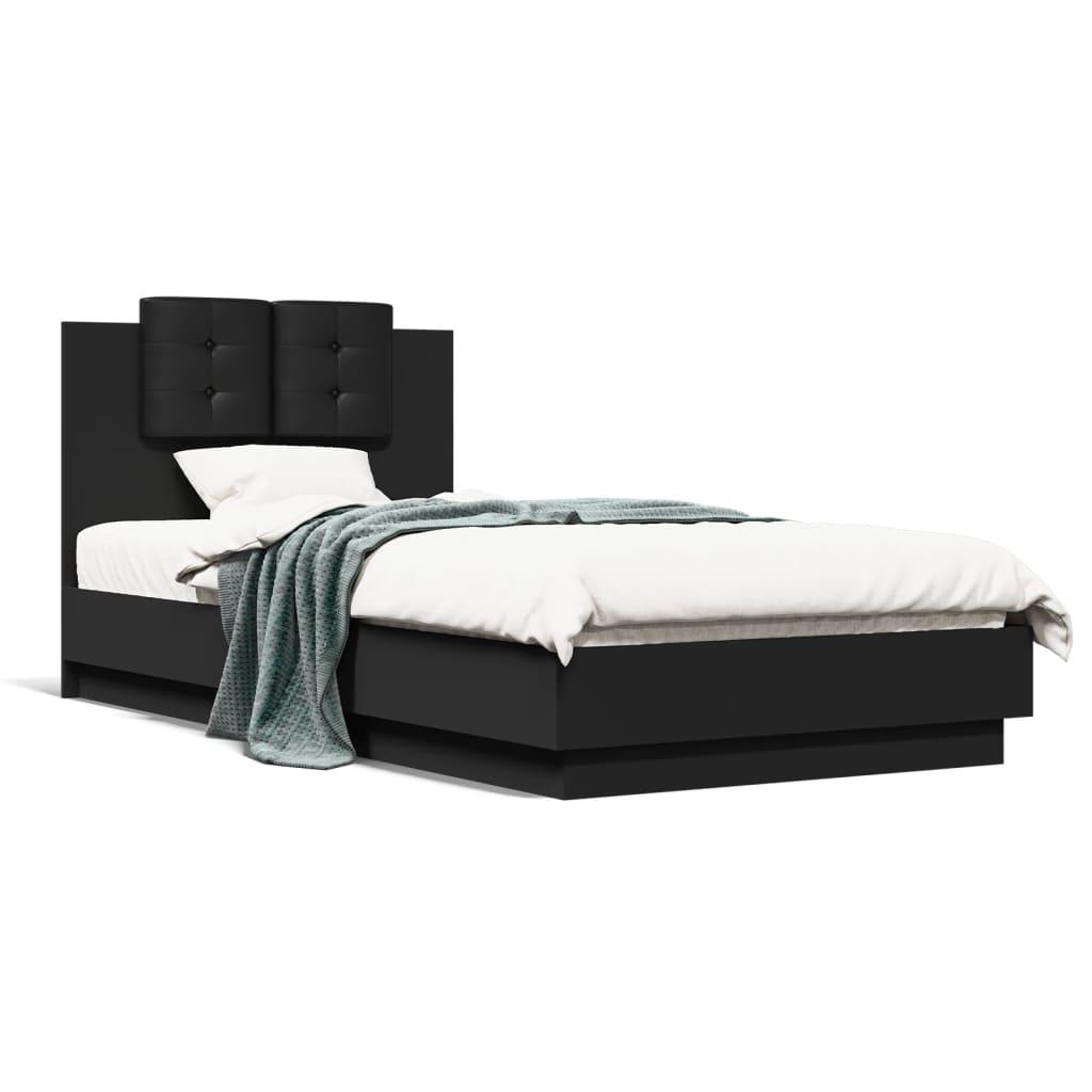 Bed Frame without Mattress Black 90x190 cm