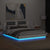 Bed Frame with LED without Mattress White 183x203 cm King