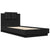 Bed Frame with LED without Mattress Black 90x190 cm