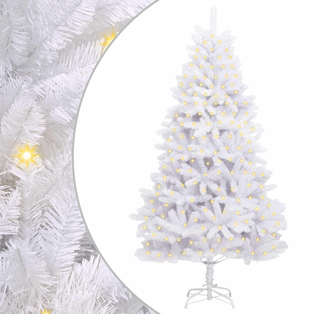 Artificial Christmas Tree White 180 cm PVC and Metal