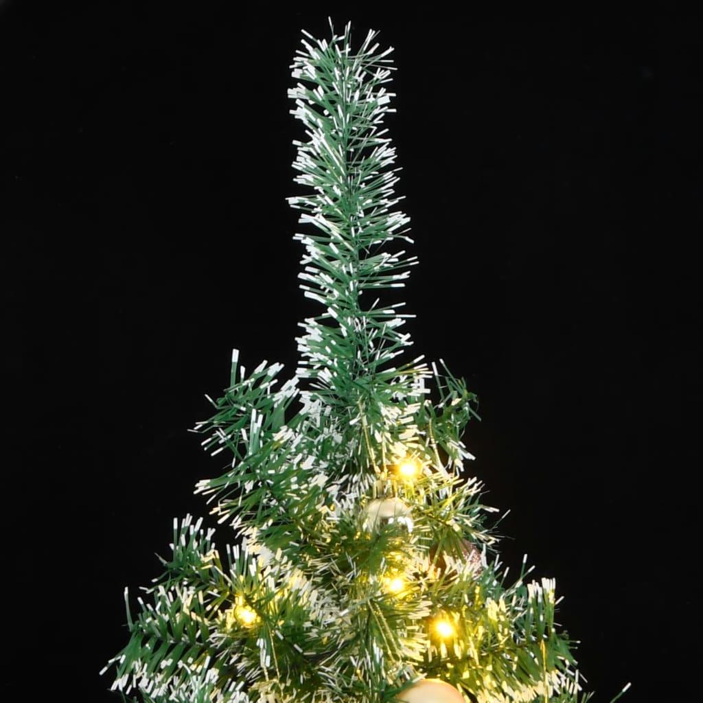 Artificial Christmas Tree with 300 LEDs&Ball Set&Flocked Snow 180 cm