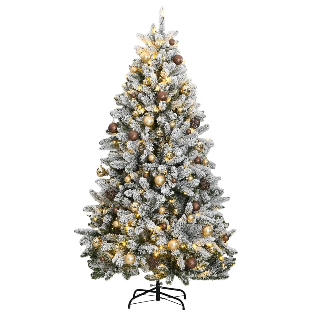 Artificial Hinged Christmas Tree 300 LEDs &amp; Ball Set 180 cm