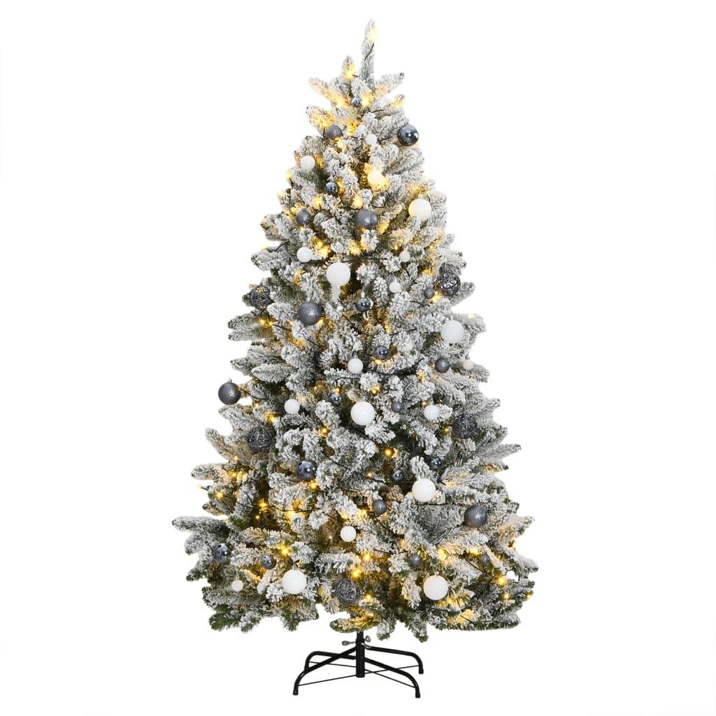 Artificial Hinged Christmas Tree 300 LEDs &amp; Ball Set 180 cm