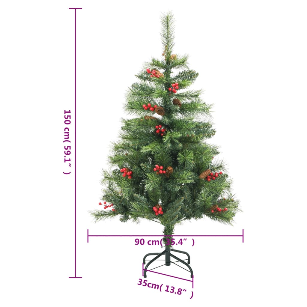 Artificial Hinged Christmas Tree 150 LEDs 150 cm