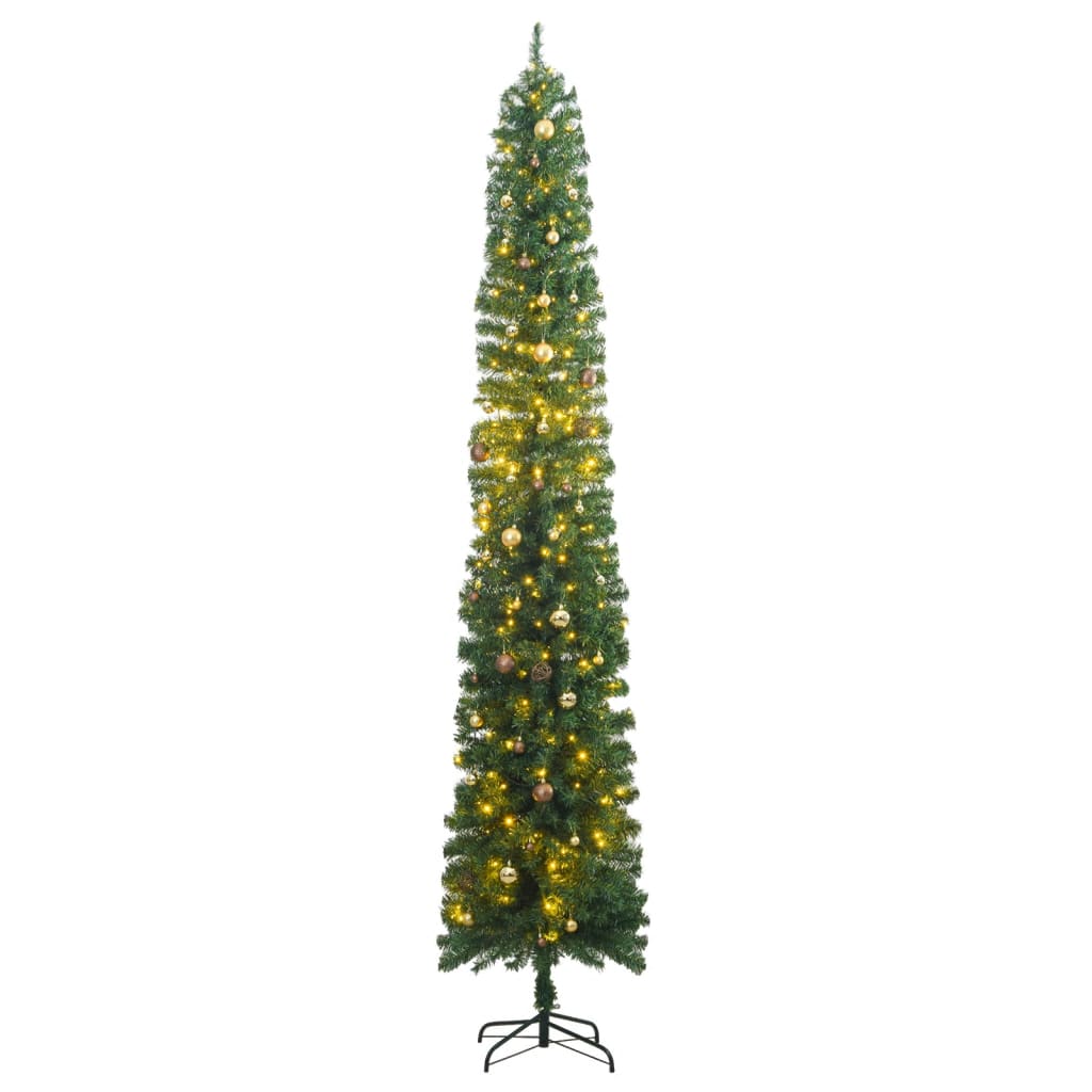 Slim Christmas Tree 300 LEDs &amp; Ball Set 270 cm