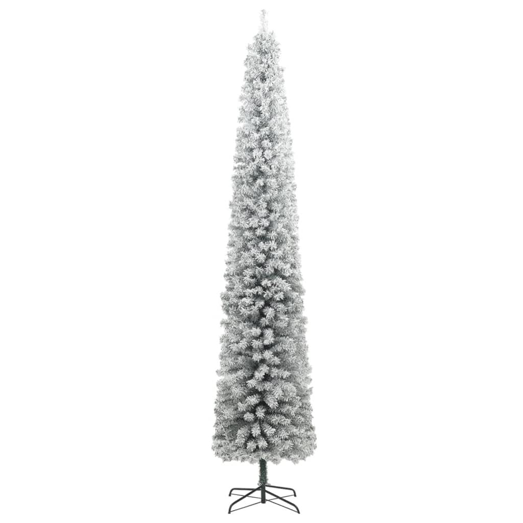 Slim Christmas Tree 300 LEDs & Ball Set & Flocked Snow 300 cm