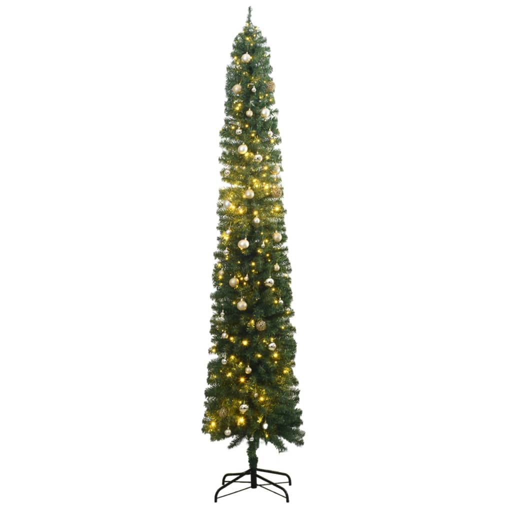 Slim Christmas Tree 300 LEDs &amp; Ball Set 270 cm