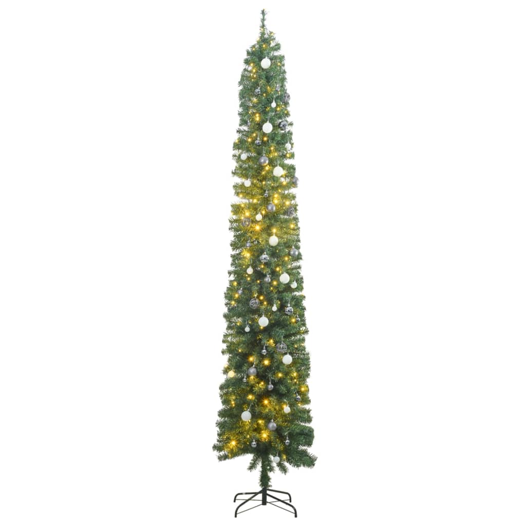 Slim Christmas Tree 300 LEDs &amp; Ball Set 270 cm