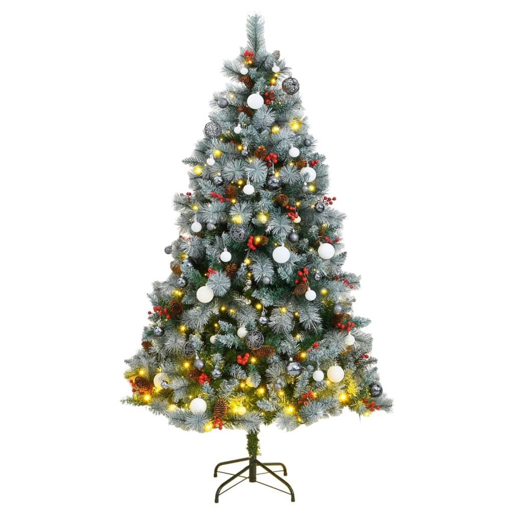 Artificial Hinged Christmas Tree with 300 LEDs &amp; Ball Set 180 cm