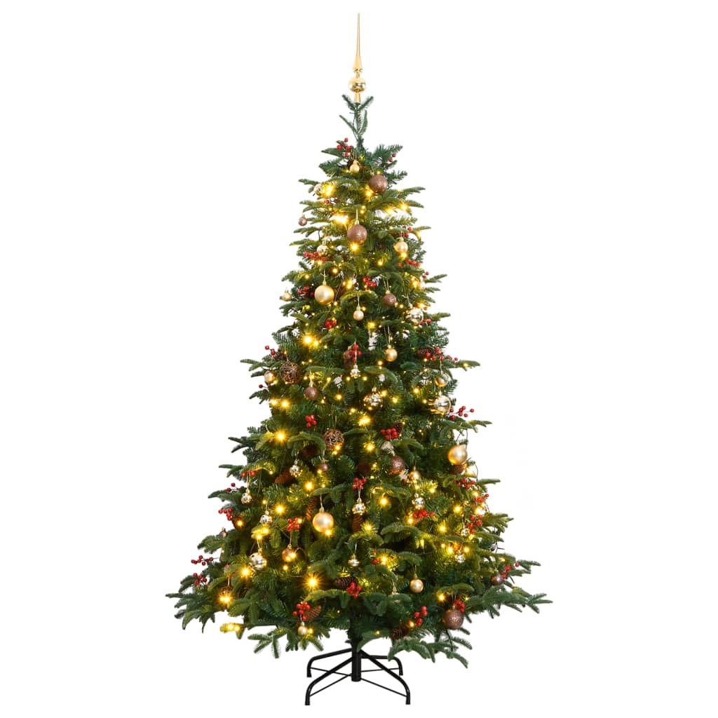 Artificial Hinged Christmas Tree with 300 LEDs &amp; Ball Set 180 cm