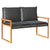 4 Piece Garden Lounge Set with Cushions Black Poly Rattan