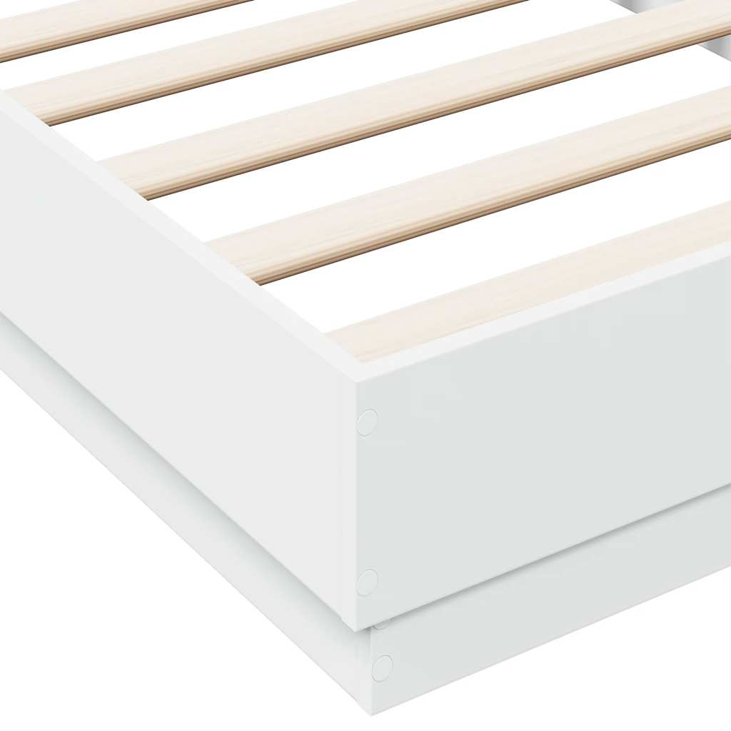 Bed Frame without Mattress White 90x190 cm Engineered Wood