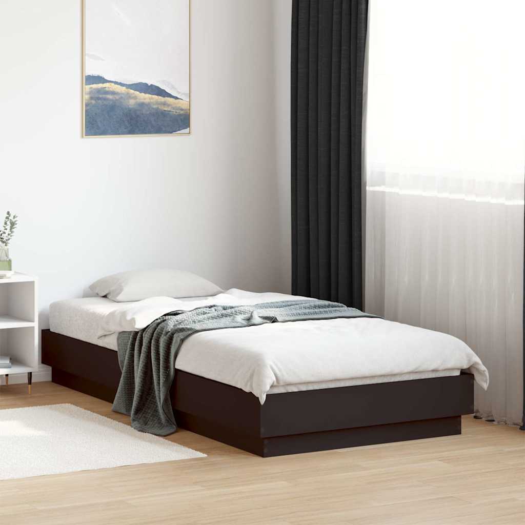 Bed Frame without Mattress Black 90x190 cm Engineered Wood