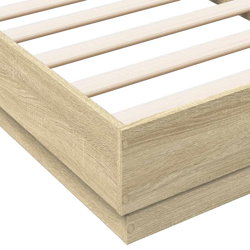 Bed Frame without Mattress Sonoma Oak 90x190 cm Engineered Wood