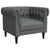 3 Piece Sofa Set Dark Grey Fabric