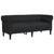 3 Piece Sofa Set Black Fabric