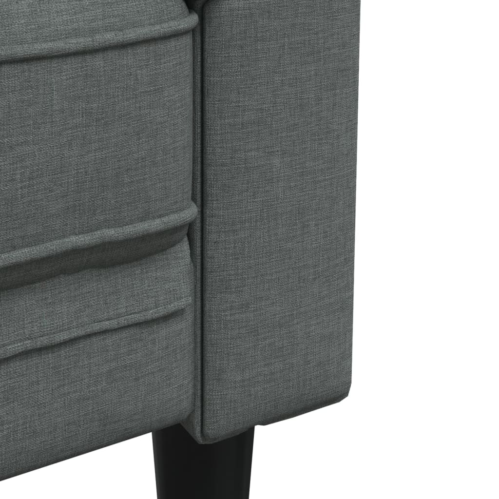 2 Piece Sofa Set Dark Grey Fabric