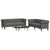 2 Piece Sofa Set Dark Grey Fabric