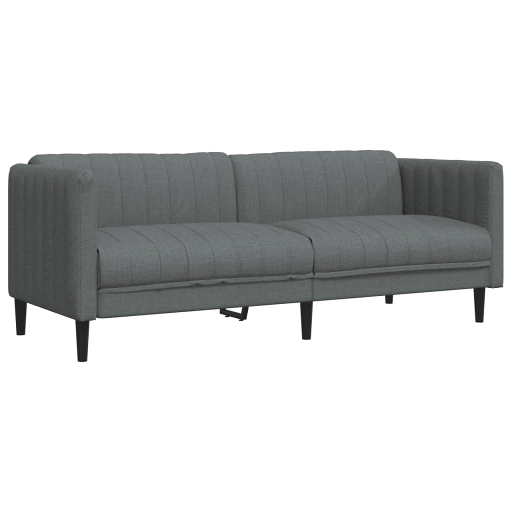 2 Piece Sofa Set Dark Grey Fabric
