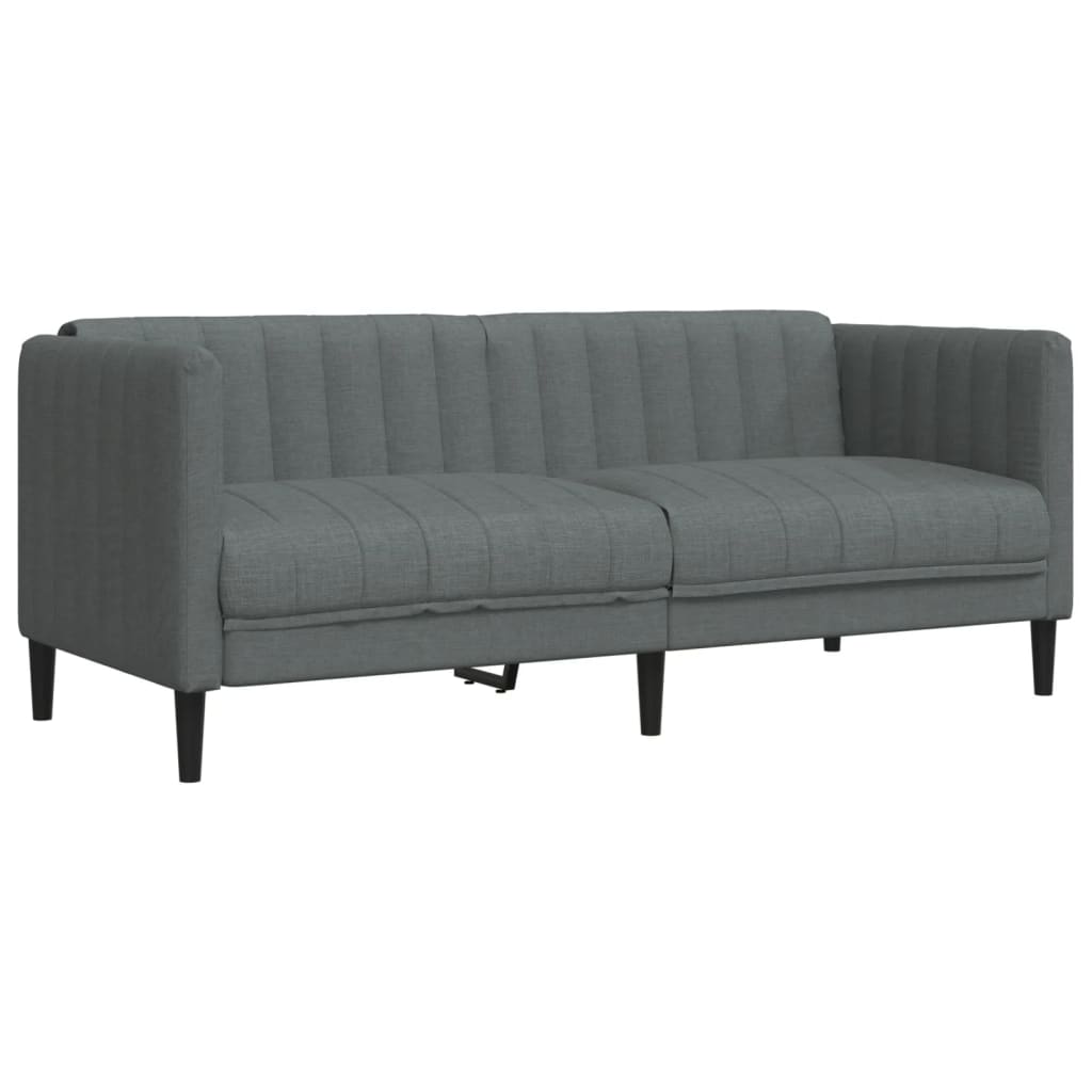 2 Piece Sofa Set Dark Grey Fabric
